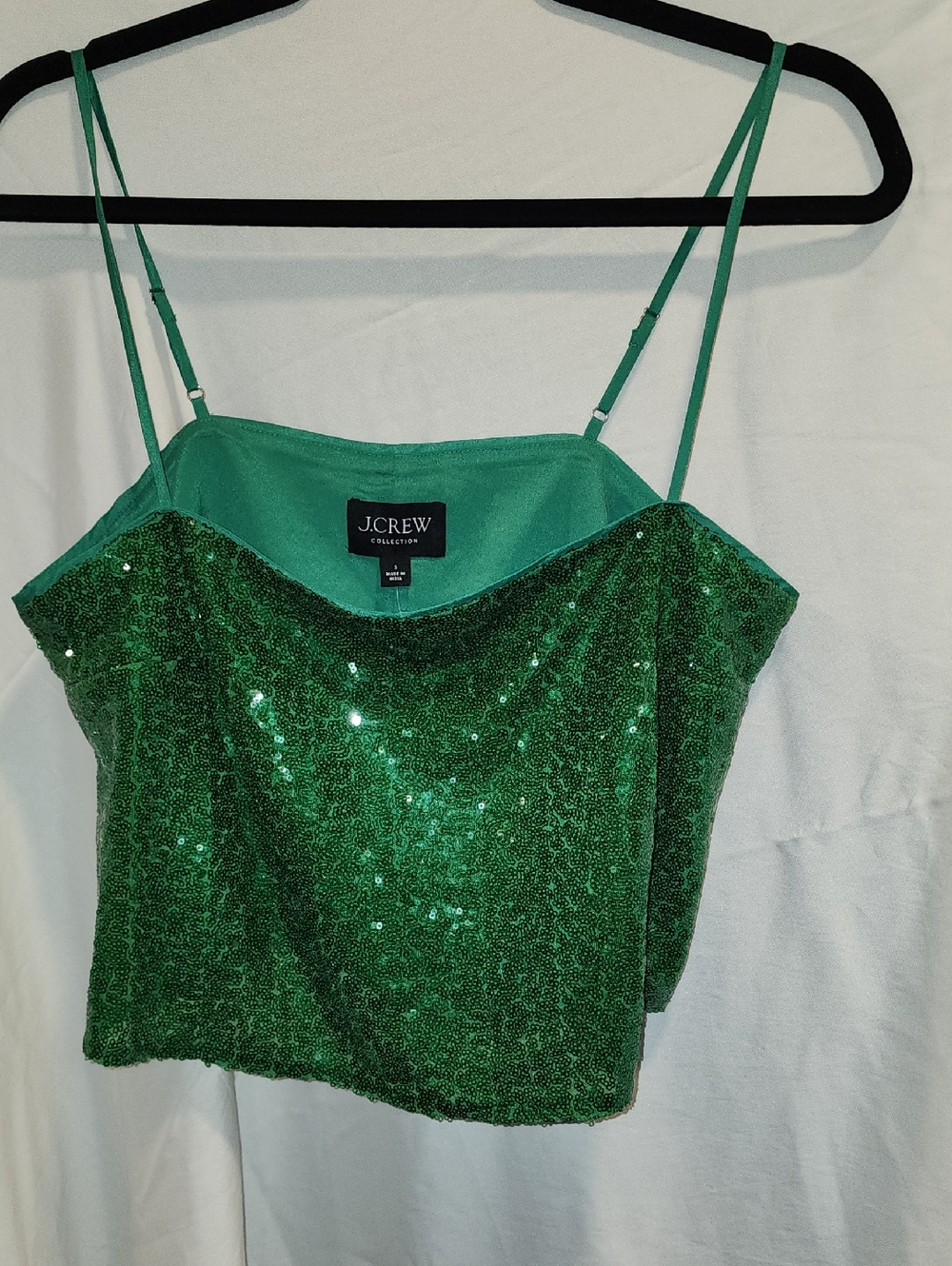J. Crew "Collection" Emerald Green Sequin Cami Top